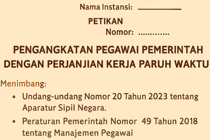 Ilustrasi SK PPPK Paruh Waktu 2025 (Posegi)