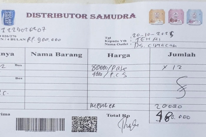 Nota Dugaan Penipuan Modus Iklan Produk di Warung